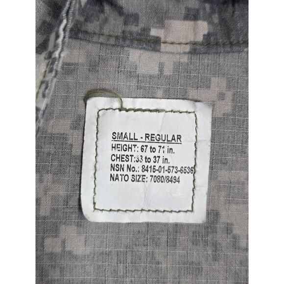 US Army ACU Coat Combat Uniform Mens Small Regular UCP Digital Camo Ripstop - Picture 2 of 7